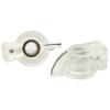 Chicken Head Knob, Screw Fix, Clear/Silver