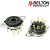 VTB9-ST-1: Belton B9A 9-pin valve base, gold plated solder lugs, mount from below