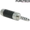 CF-7445(R): Furutech CF-7445 Carbon Fibre 4.4mm (TRRRS) Rhodium-plated Jack Connector