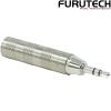 F35(R): Furutech F35 6.3mm to 3.5mm stereo Rhodium-plated Jack Connector