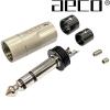 AT6-1231R: AECO 6.3mm Stereo Jack, Tellurium Copper Rhodium-plated (1 off)