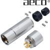 AX3-1613G: aeco male 3 pole XLR plug, Tellurium Copper Gold-plated (1 off)