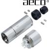 AX4-1613S: aeco male 4 pole XLR plug, Tellurium Copper Silver-plated (1 off)