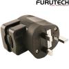 FI-UK1363 NCF(R)-N1: Furutech FI-UK1363 NCF Rhodium-plated Angled UK Mains Connector