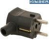 KAISER-577: Kaiser Schuko (EU) angled Mains Plug, unplated