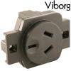 AU01G: Viborg AU/NZ Pure Copper Mains Socket, Silver/Gold-plated
