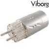 VE512R: Viborg Schuko AC Connector Pure Copper, Rhodium/Silver-plated