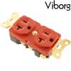 VM02G: Viborg US AC Dual outlet socket Pure Copper, Gold-plated