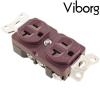VM02R: Viborg US AC Dual outlet socket Pure Copper, Rhodium-plated