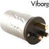 VN506G: Viborg AU/NZ Pure Copper Mains Power Plug, Silver/Gold-plated