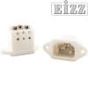 EZ-7030-PT: EIZZ IEC Socket, Palladium/Rhodium Plated, PTFE Body (white)