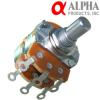 Alpha 10KA Stereo potentiometer, 24mm, Solid Shaft 