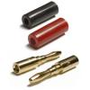 Gold plated 4mm banana plug, twin screw fixing