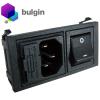 Bulgin IEC Inlet with Switch and Fuseholder - Panel Mount