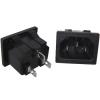 IEC Mains Inlet Socket, Snap in - Panel Mount