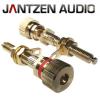 012-0180: Jantzen Binding post, M6 / 27mm, Gold plated, red / black, a pair