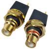 Low cost high quality straight gold plated RCA sockets (pair)
