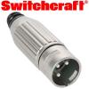 Switchcraft XLR male plug, gold plated, black bodied