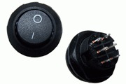 Mains On-Off DPDT Rocker Switch, Round