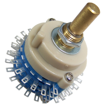 Blue 2 pole 24 way switch, nickel plated Blue 2 pole 24 way switch, nickel plated