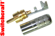 Switchcraft nickel shell, gold phono plug (straight)