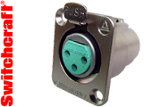 Switchcraft Silver plated female XLR socket - flush mounting