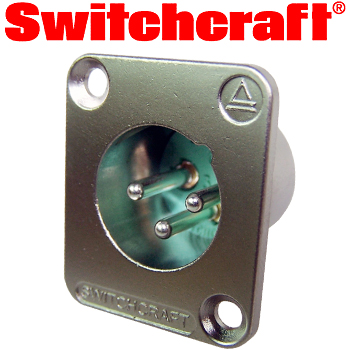 Switchcraft Silver plated male XLR socket - flush mounting