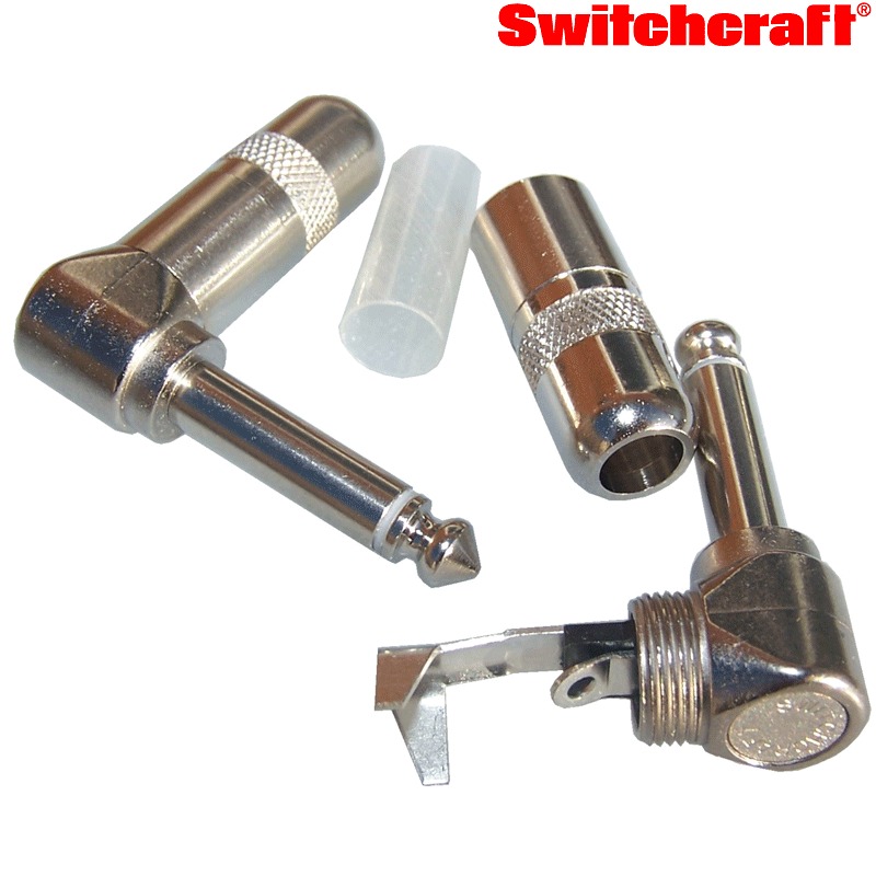 Close up of Switchcraft 1/4 inch Right Angle Jack Plug Mono