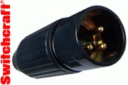 Black bodied, gold plated, male XLR plug