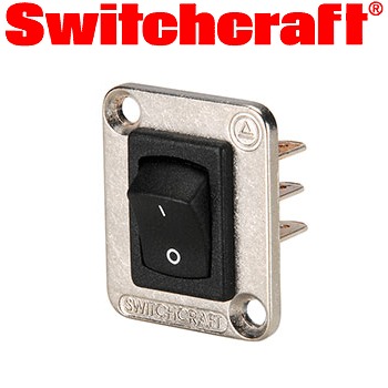 Switchcraft Mains DPDT Rocker Switch to fit XLR hole - Nickel