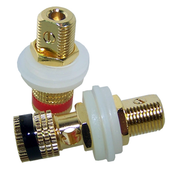 Panel Mounted Speaker Post, Gold Plated