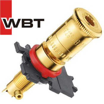 WBT-0730.01: classic Gold Plated Pole Terminal (Red)