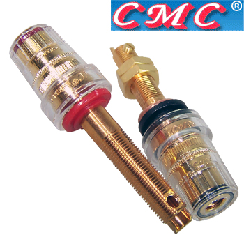 CMC-858-L-CUR-G: CMC Gold-plated, long binding posts