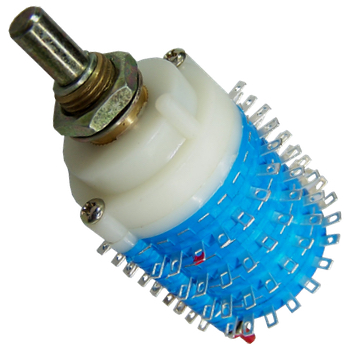 Blue 4 pole 24 way switch, nickel plated Blue 4 pole 24 way switch, nickel plated